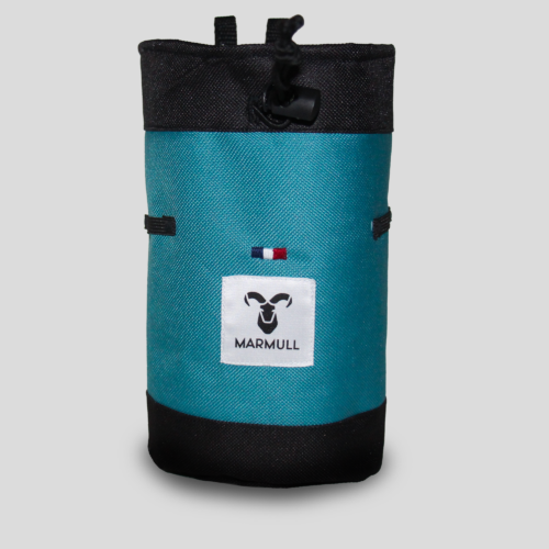 sac a magnesie escalade marmull bleu canard avec cordon
